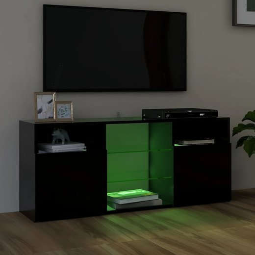 TV-Schrank mit LED-Leuchten Schwarz 120x30x50 cm
