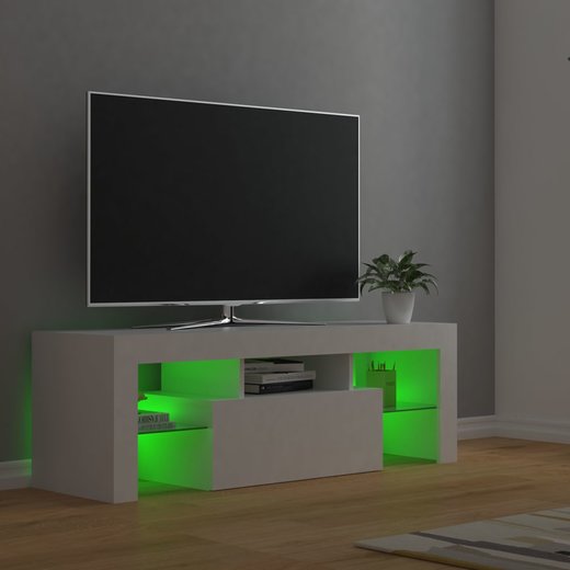TV-Schrank mit LED-Leuchten Wei 120x35x40 cm