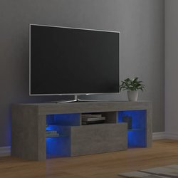 TV-Schrank mit LED-Leuchten Betongrau 120x35x40 cm