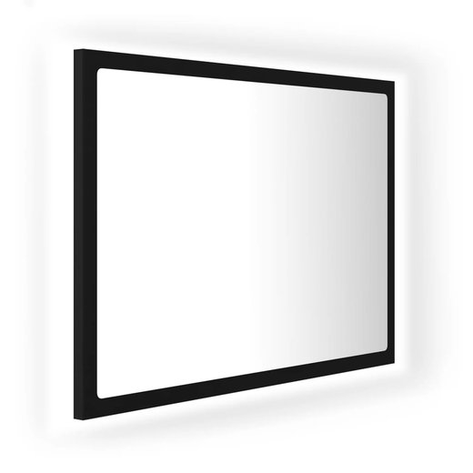 LED-Badspiegel Schwarz 60x8,5x37 cm Spanplatte