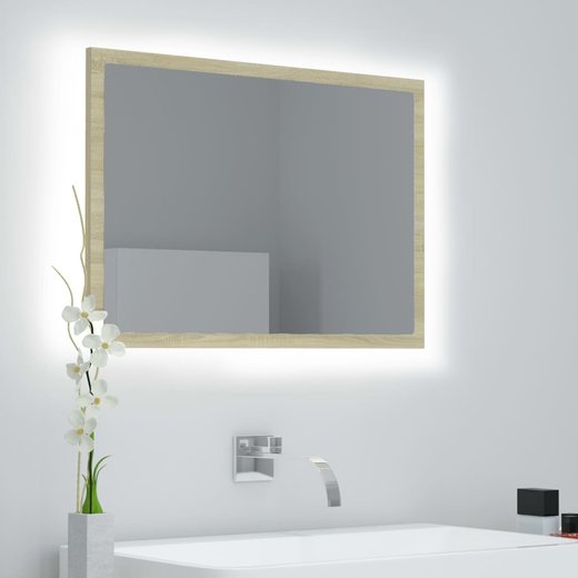 LED-Badspiegel Sonoma-Eiche 60x8,5x37 cm Spanplatte