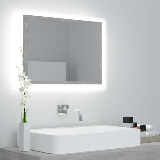 LED-Badspiegel Betongrau 60x8,5x37 cm Spanplatte