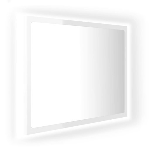 LED-Badspiegel Hochglanz-Weiß 60x8,5x37 cm Spanplatte