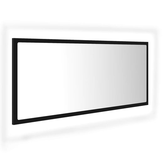 LED-Badspiegel Schwarz 100x8,5x37 cm Spanplatte