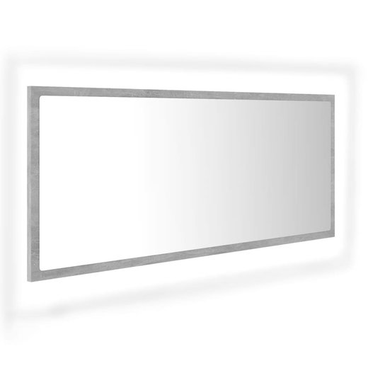 LED-Badspiegel Betongrau 100x8,5x37 cm Spanplatte