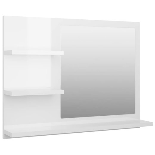 Badspiegel Hochglanz-Wei 60x10,5x45 cm Spanplatte