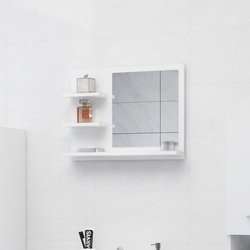 Badspiegel Hochglanz-Weiß 60x10,5x45 cm Spanplatte