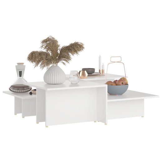 Couchtische 2 Stk. Wei 111,5x50x33 cm Spanplatte