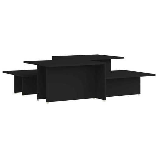 Couchtische 2 Stk. Schwarz 111,5x50x33 cm Spanplatte