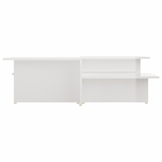 Couchtische 2 Stk. Hochglanz-Wei 111,5x50x33 cm Spanplatte