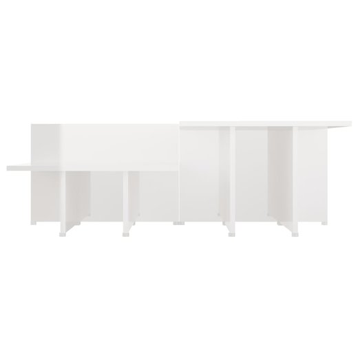 Couchtische 2 Stk. Hochglanz-Wei 111,5x50x33 cm Spanplatte