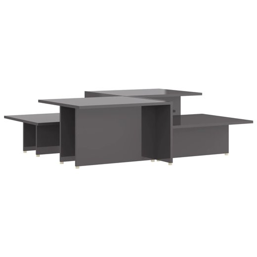 Couchtische 2 Stk. Hochglanz-Grau 111,5x50x33 cm Spanplatte