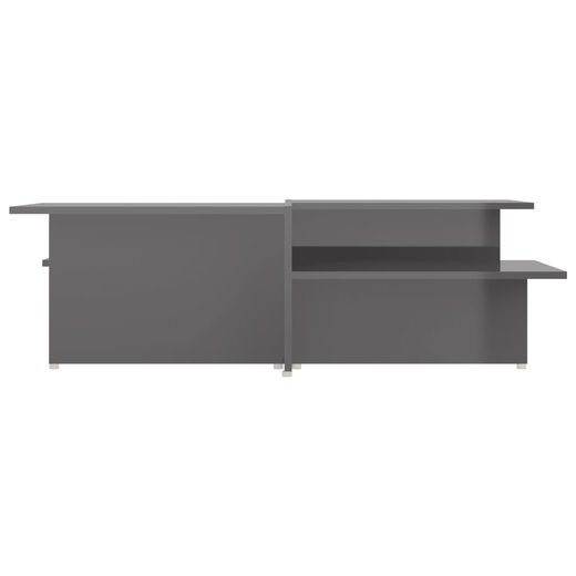 Couchtische 2 Stk. Hochglanz-Grau 111,5x50x33 cm Spanplatte