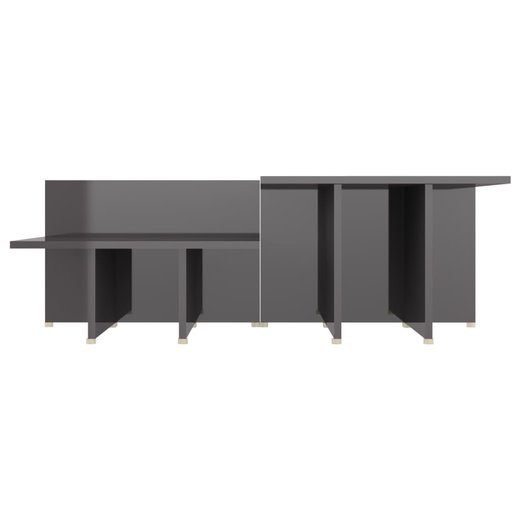 Couchtische 2 Stk. Hochglanz-Grau 111,5x50x33 cm Spanplatte