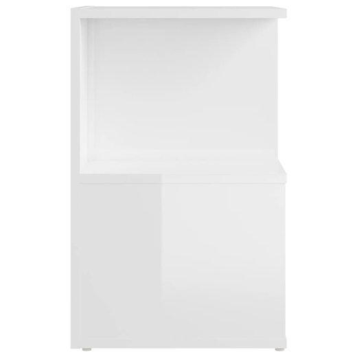 Nachttische 2 Stk. Hochglanz-Wei 35x35x55 cm Spanplatte