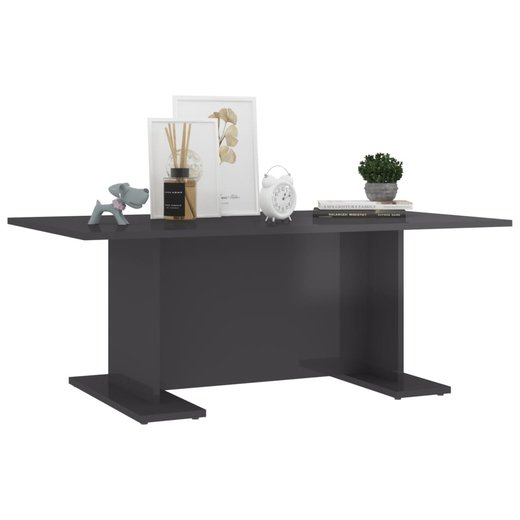 Couchtisch Hochglanz-Grau 103,5x60x40 cm Spanplatte