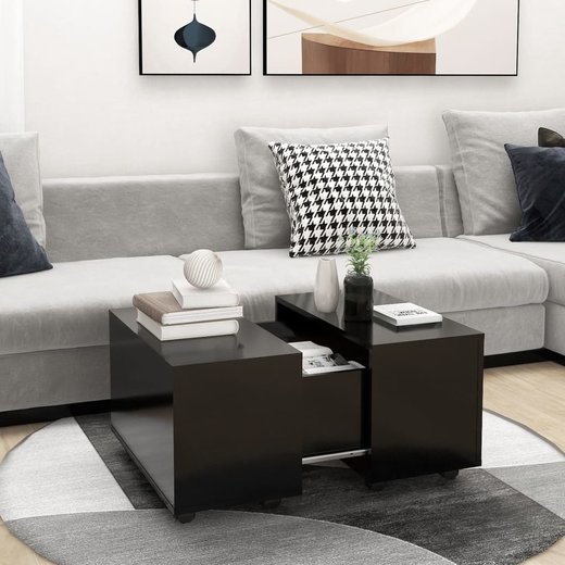 Couchtisch Schwarz 60x60x38 cm Spanplatte