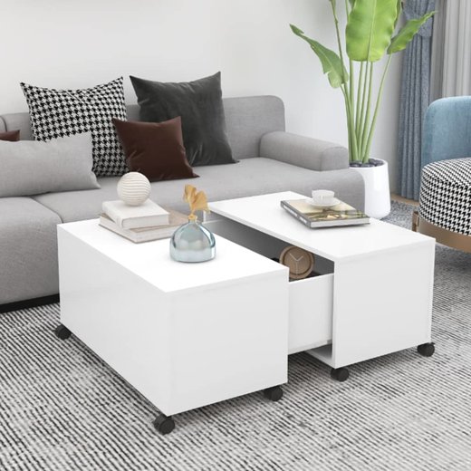 Couchtisch Wei 75x75x38 cm Spanplatte