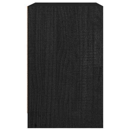 Nachttisch Schwarz 40x31x50 cm Massivholz Kiefer