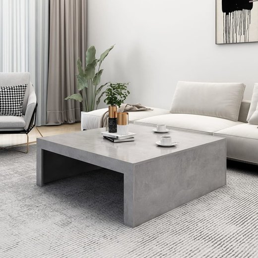Couchtisch Betongrau 100x100x35 cm Spanplatte