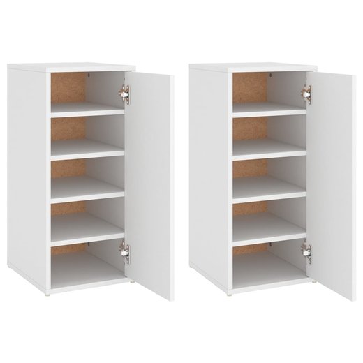 Schuhschrnke 2 Stk. Wei 32x35x70 cm Spanplatte