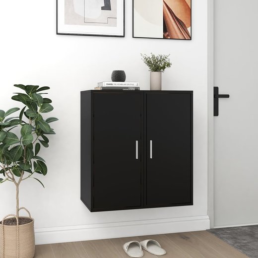 Schuhschrnke 2 Stk. Schwarz 32x35x70 cm Spanplatte