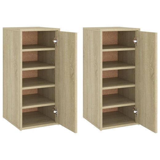 Schuhschrnke 2 Stk. Sonoma-Eiche 32x35x70 cm Spanplatte