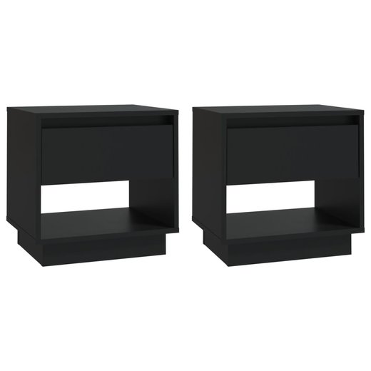 Nachttische 2 Stk. Schwarz 45x34x44 cm Spanplatte