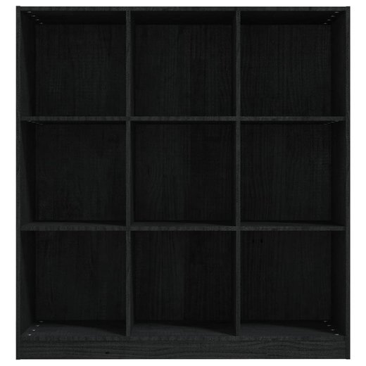 Bcherregal/Raumteiler Schwarz 104x33,5x110cm Massivholz Kiefer