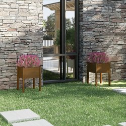 Pflanzkbel 2 Stk. Honigbraun 50x50x70 cm Massivholz Kiefer