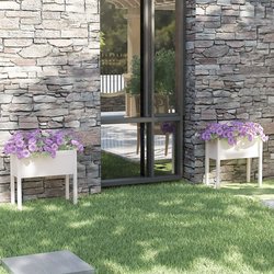 Pflanzkbel 2 Stk. Wei 70x31x70 cm Massivholz Kiefer