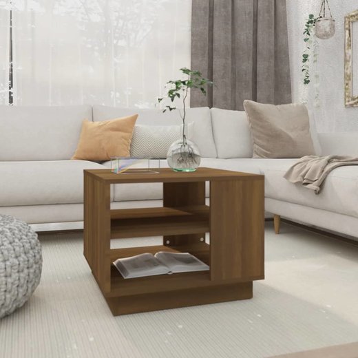 Couchtisch Braun Eichen-Optik 55x55x43 cm Spanplatte