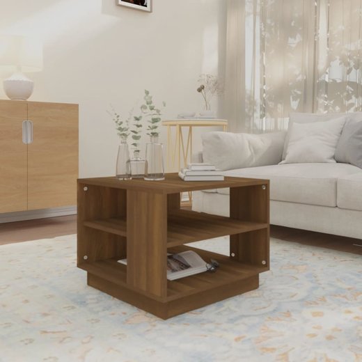Couchtisch Braun Eichen-Optik 55x55x43 cm Spanplatte