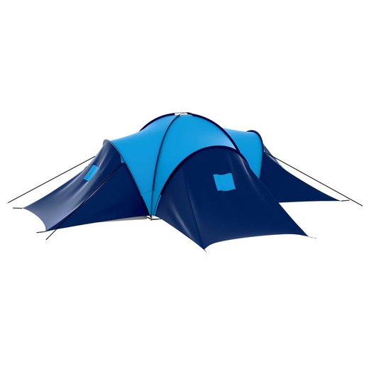 Campingzelt 9 Personen Stoff Blau und Dunkelblau