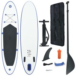 Stand Up Paddle Board SUP Aufblasbar Blau und Wei