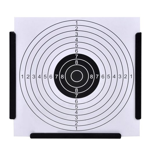 Zielscheiben-Halterung Kugelfang 14cm + 100 Papier-Zielscheiben