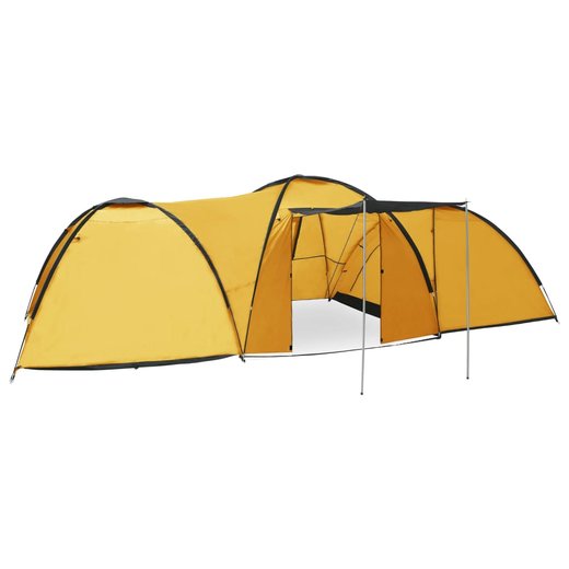 Camping-Igluzelt 650240190 cm 8 Personen Gelb