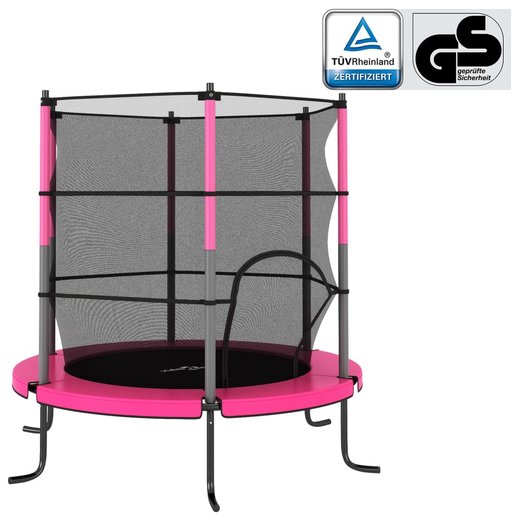 Trampolin mit Sicherheitsnetz Rund 140x160 cm Rosa