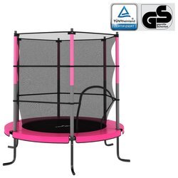 Trampolin mit Sicherheitsnetz Rund 140x160 cm Rosa