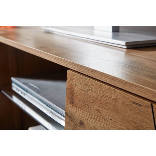 Lowboard Holz Eiche-Dekor 160x50x40 cm TV-Kommode mit zwei Türen | Design TV-Schrank Hoch | Fernsehtisch Fernsehschrank Modern | Fernsehkommode Wohnzimmer