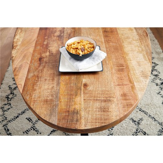 Design Esszimmertisch Massivholz / Metall 175 x 76 x 90 cm | Industrial Tisch Massiv Mango | Kchentisch Holztisch Esszimmer | Esstisch Gro Oval