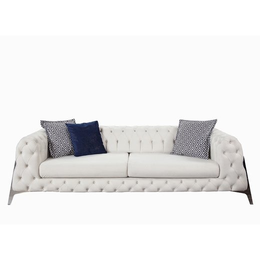 Perla Sofa Set 3`er + 3`er + Sessel 1103 - Senfgelb Silber