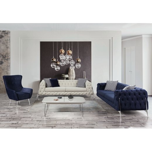 Perla Sofa Set 3 Sitzer 1102 - Braun Gold