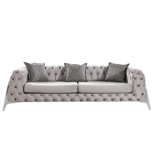 Perla Sofa Set 2 Sitzer 1103 - Senfgelb Silber