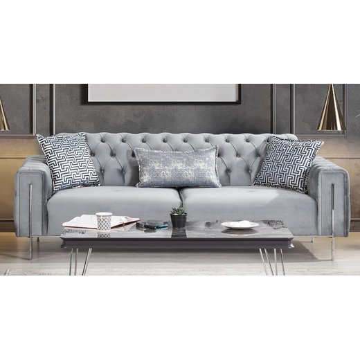 Mostar Sofa Set 3`er + 2`er + Sessel 1126 - Grn Gold