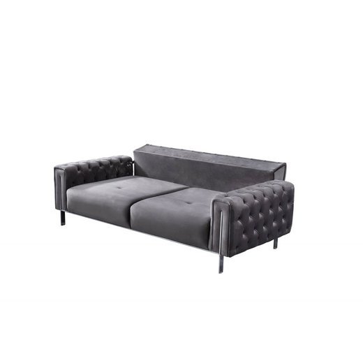 Mostar Sofa Set 2`er + Sessel 1131 - Dunkelgrau Gold