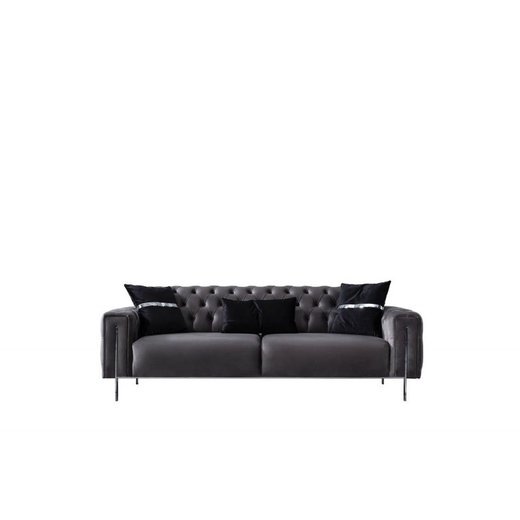 Mostar Sofa Set 2`er + Sessel 1131 - Dunkelgrau Gold