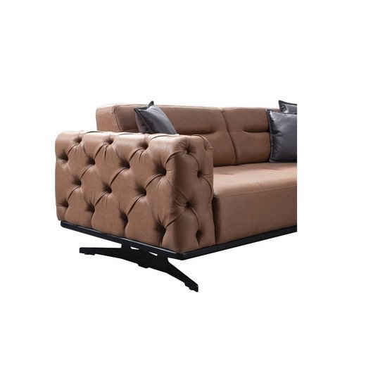 Basel Sofa Set 3`er + 2`er + Sessel 1102 - Braun