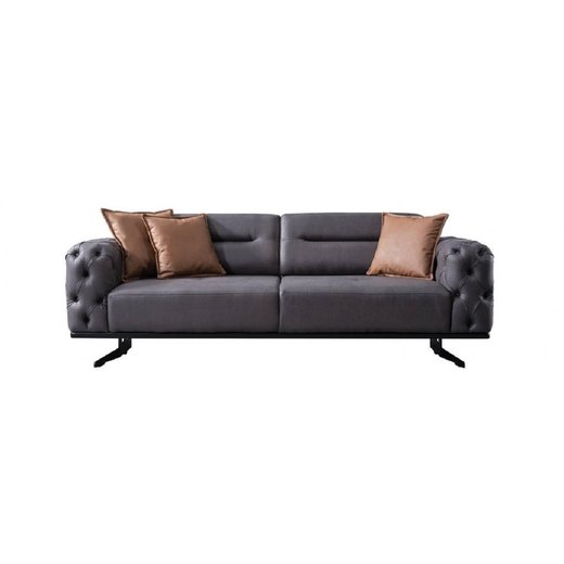 Basel Sofa Set 3`er + 3`er + 2X Sessel 1131 - Dunkelgrau