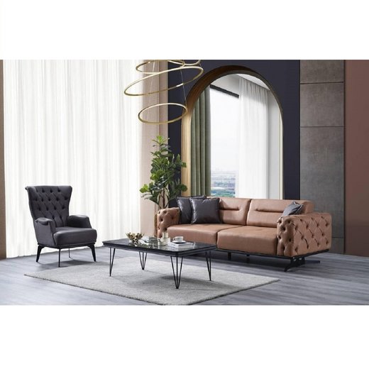 Basel Sofa Set 2 Sitzer 1108 - Grau